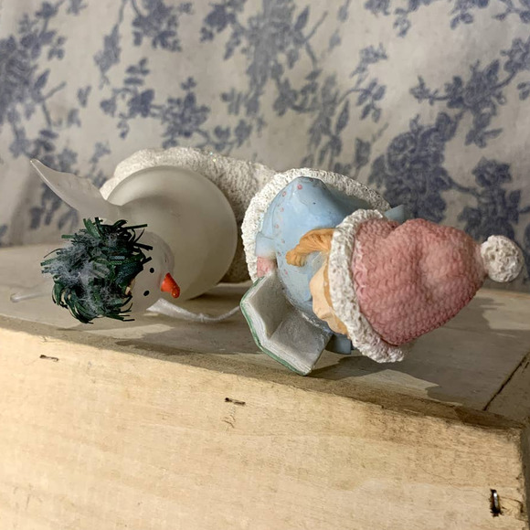 Nantucket Figurine Ice Skater Caroling Girl with Snowman - Picture 6 of 9